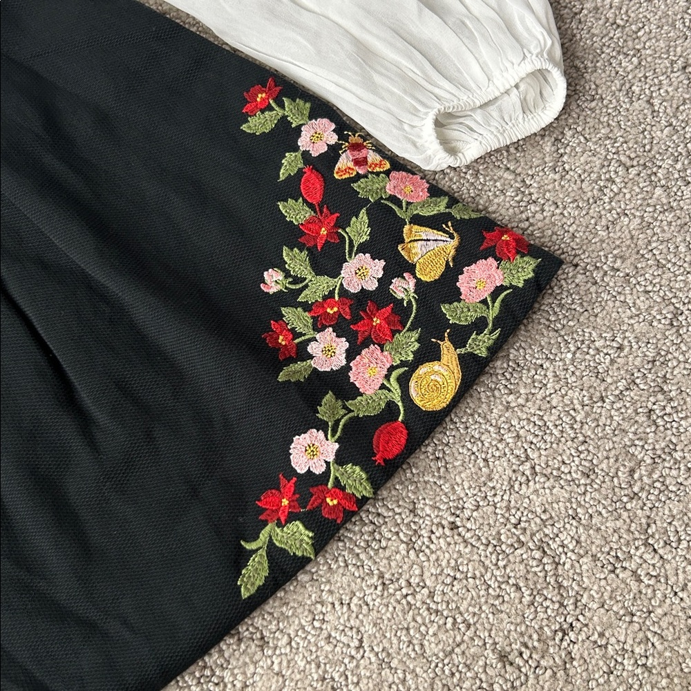 Anthropologie Maeve Long-Sleeve Embroidered Twofer Romper One-Piece Size 10 NEW - Picture 10 of 15